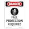 Signmission OSHA Sign, Fall Protection Required, 18in X 12in Decal, 12" W, 18" H, Portrait, OS-DS-D-1218-V-1229 OS-DS-D-1218-V-1229 - alternate 1